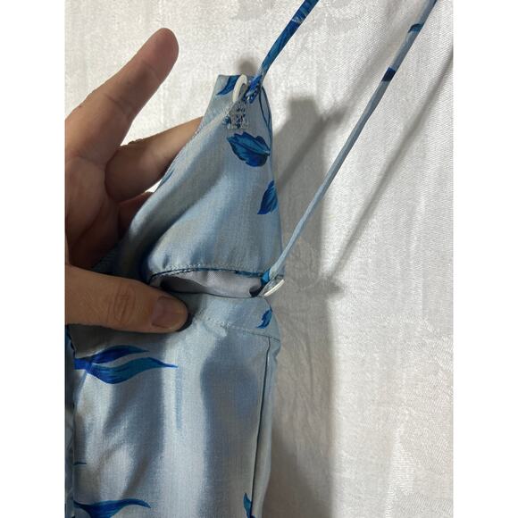 Marisa Baratelli Dress 6 Blue Gray Floral Beaded 100% Thai Silk NEW Formal - Picture 5 of 13